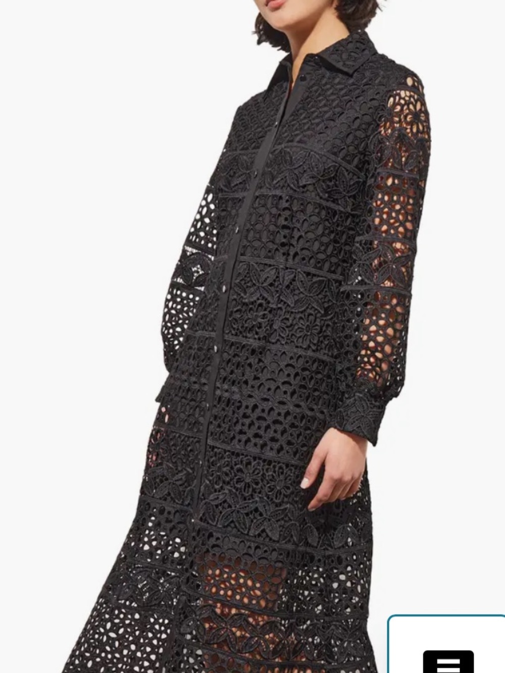 Lacy, Midi, Ling-sleeve Shirtdress